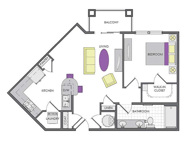 Caranday | 1 Bed / 1 Bath - The Hamilton at Lakeside