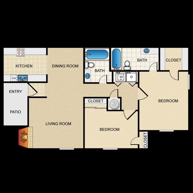 2BR/2BA - Country Villa Apartment Homes