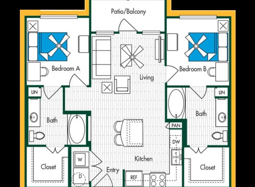 Floorplan - Domain at Waco- STUDENT LIVING