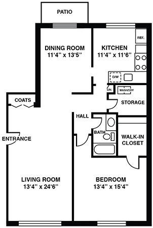 1BR/1BA - Pickwick Apartments