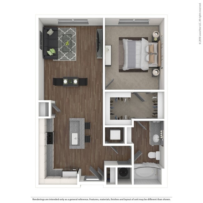 One bedroom apartment in Charlotte, North Carolina. - Lantower Waverly