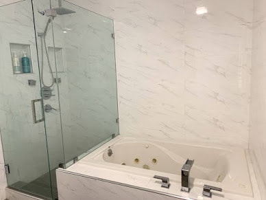master bath w rain shower - 4537 Katherine Ave
