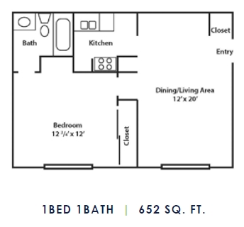 1BR/1BA - Addison Place