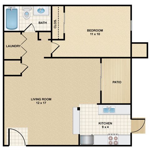 Floorplan - Wind River Lodge Apartments & Townhomes