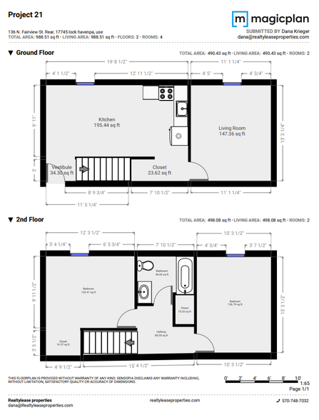 Floorplan - Unit Rear - 136 N Fairview St