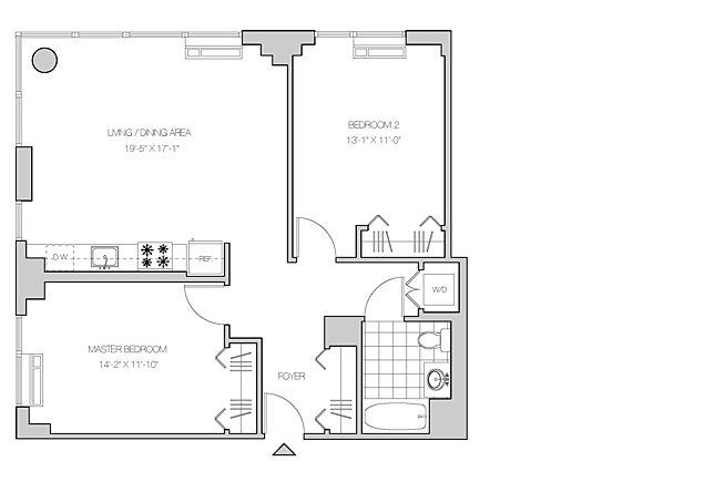 2BR/1BA- Residences F (floor 3 ) - The Maximilian