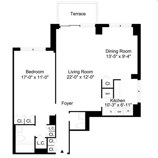 1BR/1.5BA - The Fairmont