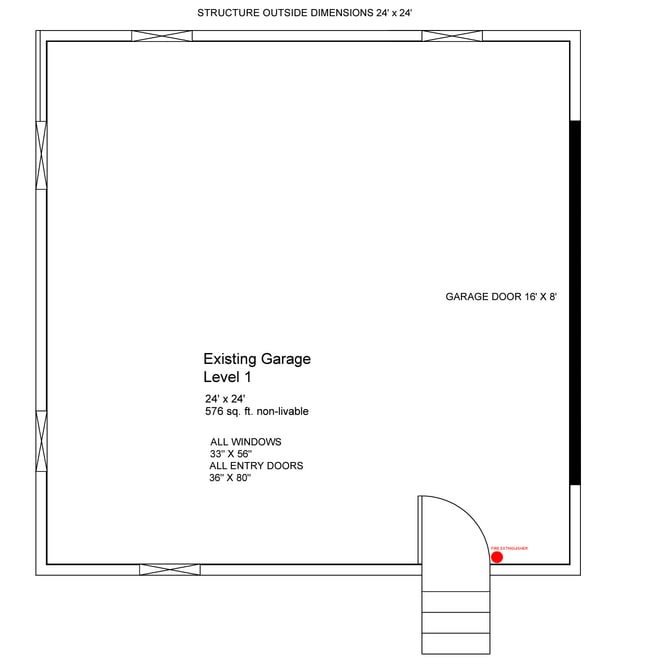 Layout Garage 1st level - 1672 Lacey Spring Rd