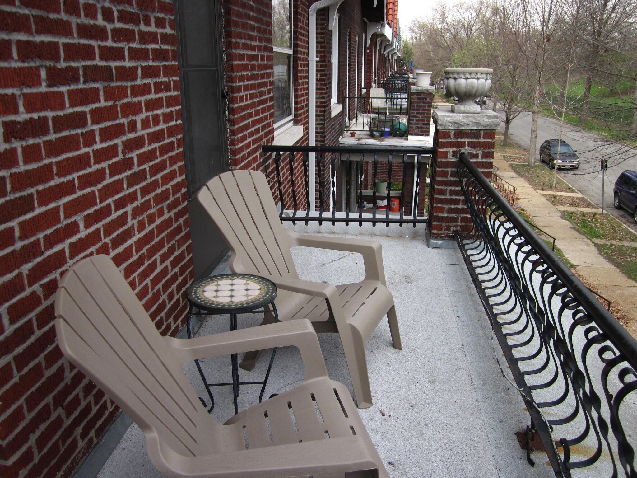 Balcony shown with furniture to get an idea of space available - 2127 Alfred Ave