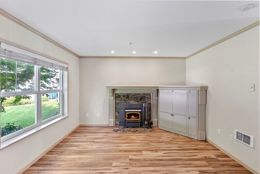 Wood burning fireplace and built in cabinets - 1220 Weaver Rd NW