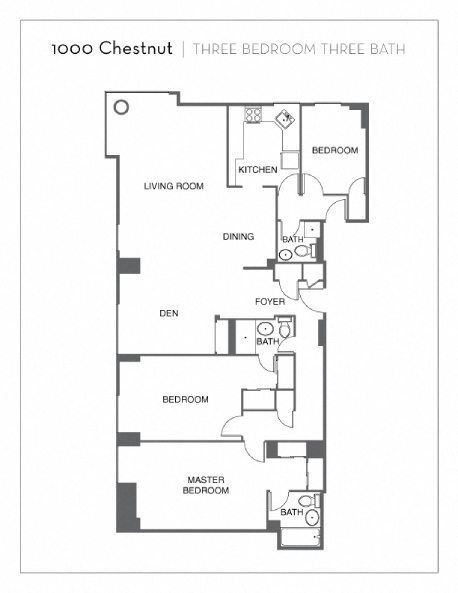 Floorplan - 1000 Chestnut Street Apartments