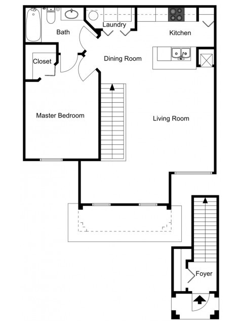 Orange Blossom with Sunroom - One Bedroom, One Bath, 2nd Floor - Walker Woods