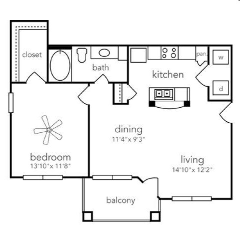 1BR/1BA - The Brazos