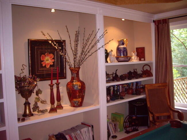 Living room built-in bookcases - 7355 Richmond Way