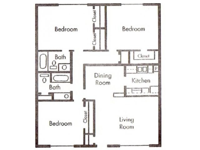 Floorplan - London Square Apartments