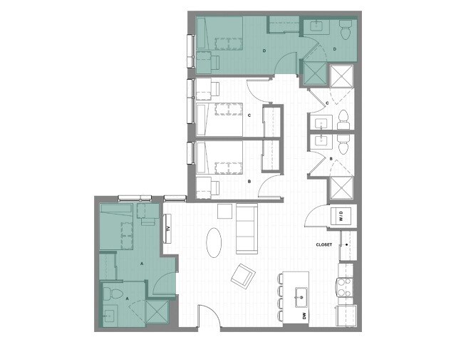 4x4 A Master - HERE Seattle Student Apartments