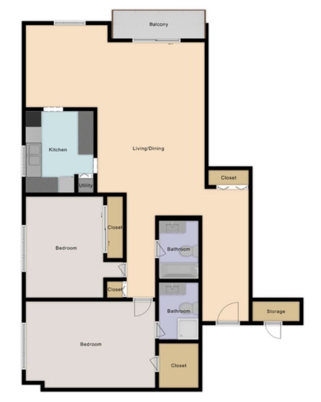 Unit floorplan. - 434 Clinton Pl