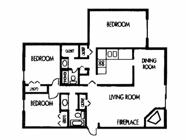 3BR/2BA - London House Apartments