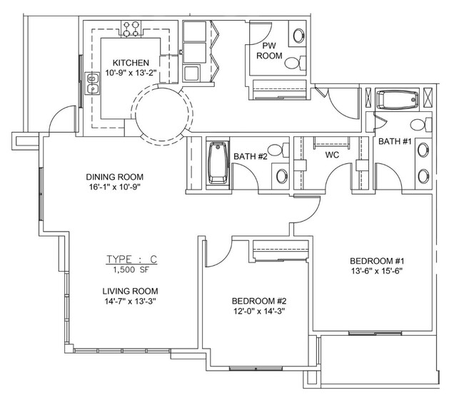 Type C Floor Plan - Earle Place