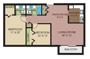 2BR/1.5BA - Highland Woods Towers & Gardens