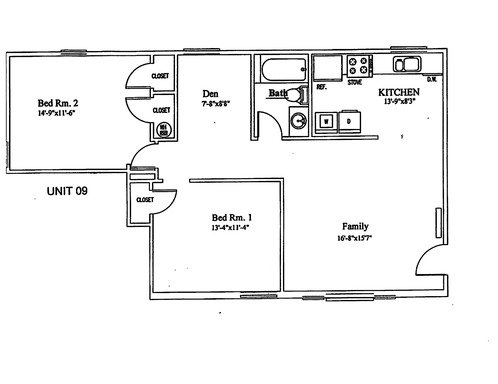 2BR/1BA - Rose City Apartments