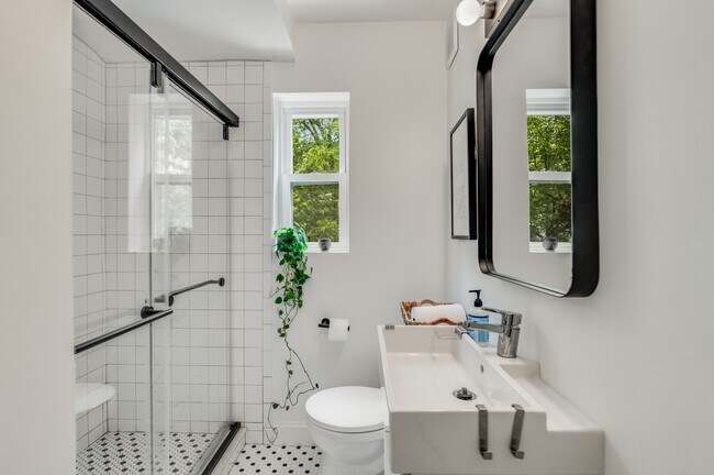 Recently renovated bathroom with stand up tile shower - 96 Ardmore Pl NW
