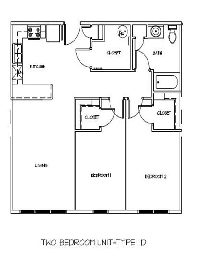 Floor Plan - D - Hunter's Chase Senior Apartments