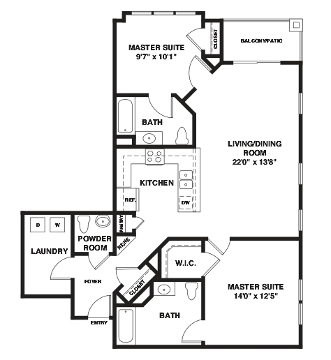 2BR/2.5BA - Presidential Place