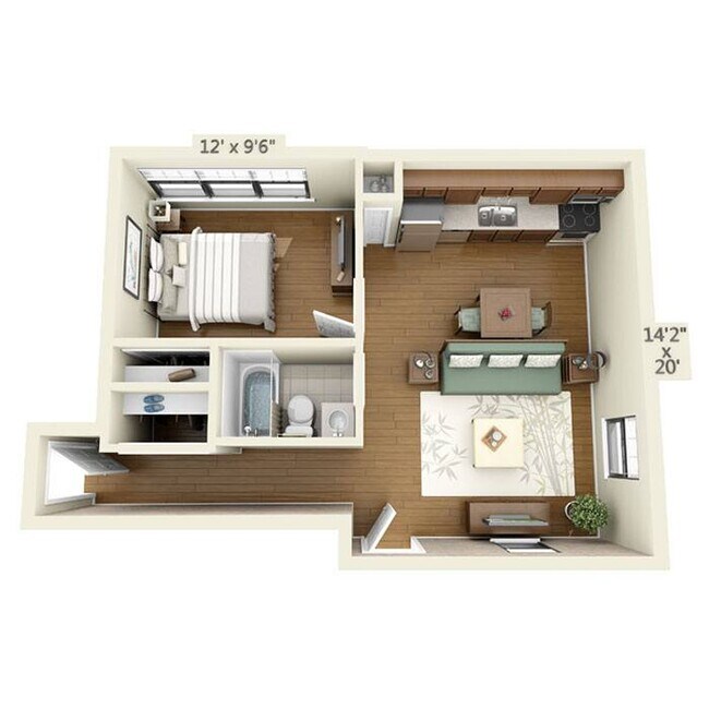 Floorplan - The Belmont by Reside Flats