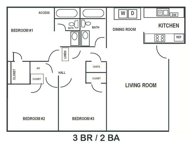 3BR 2BA - Metro Plex Apartments