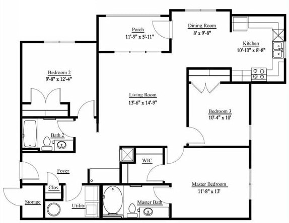 3BR/2BA - Magnolia Pointe