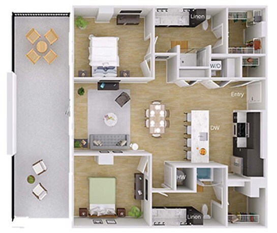 Floorplan - Foster on the Park Apartments