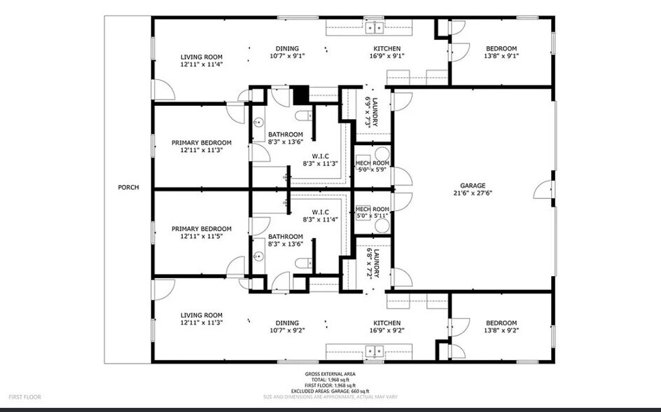 Layout of duplex - 184 School St