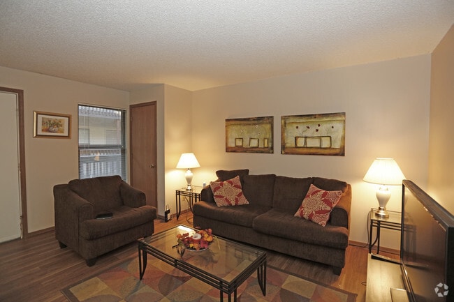 2BR, 1BA - 742SF - Living Room - Smith Apartments @ 201 East Armory