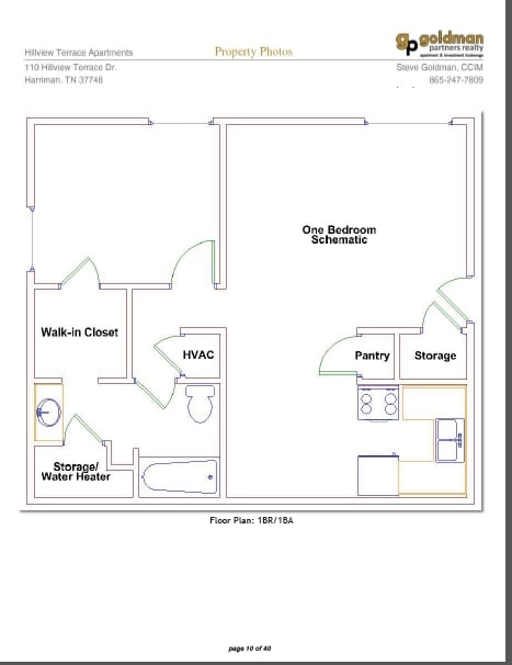 1BR/1BA - Hillview Terrace Apartments