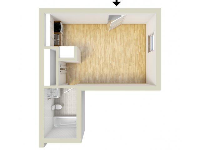 Efficiency floor plan - Cedar Tree Village Apartments