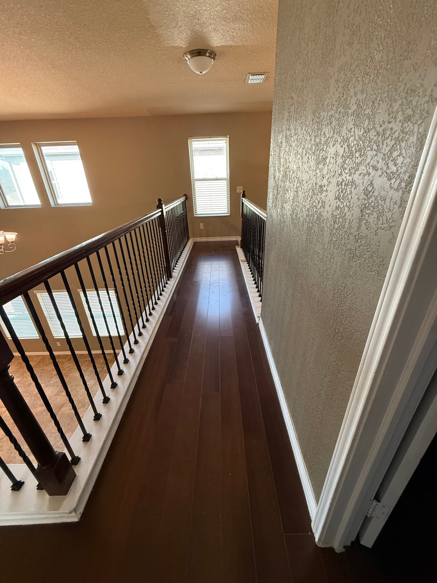 Custom Wood Floor Skywalk to upstairs bedrooms - 420 Slippery Rock