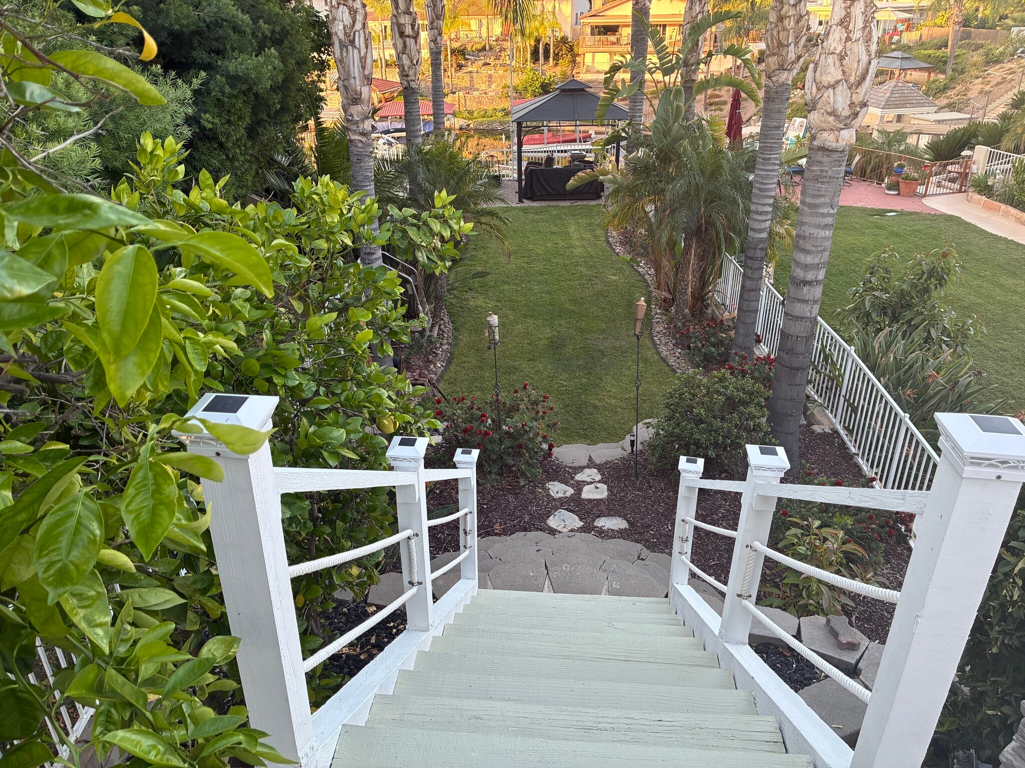 Stairs to lower yard - 29984 Big Range Rd