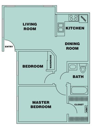 2BR/1BA - Heritage Oaks Senior Apartments