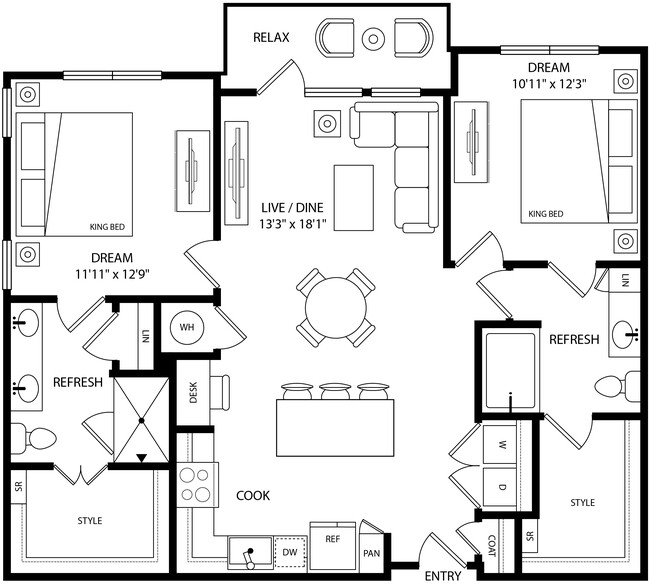 Floorplan - Rye Bunker Hill Apartments