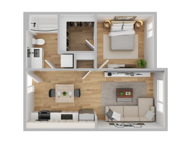 Arts Plaza 1 Bedroom 1 Bathroom B - Arts Plaza