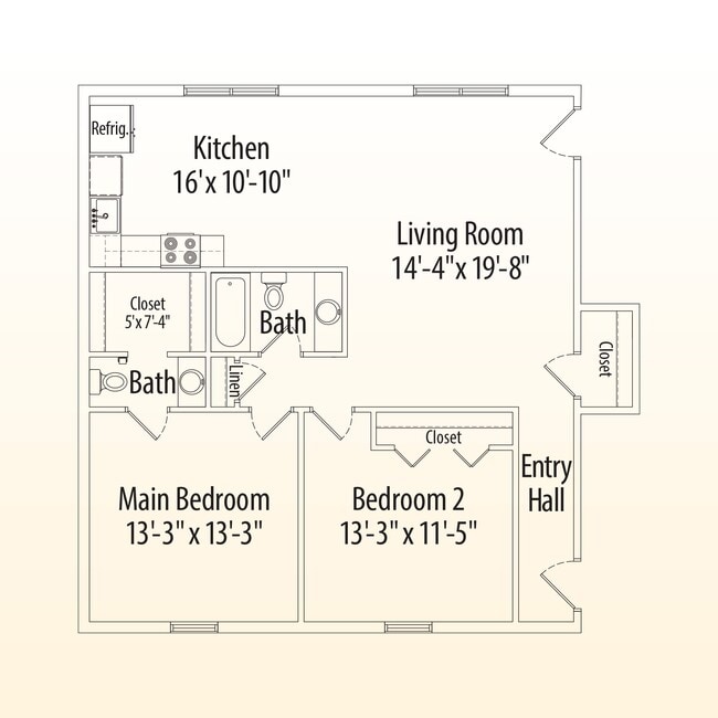 Floorplan - Elmwood Apartments