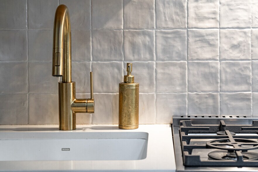 Kitchen Faucet and Tile close up - 2323 Magnolia St