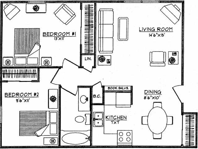 Floorplan - Forest Mall Apartments