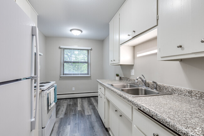 2BR, 1BA Renovated - 755SF - Kitchen and Dining - Priscilla Standish Apartments