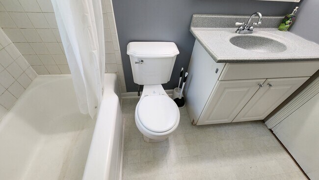Bright Bathroom with Linen Storage - 703 Harding Ave