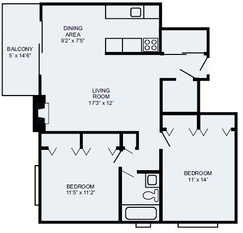 2BR/1BA - La Fonda Apartments
