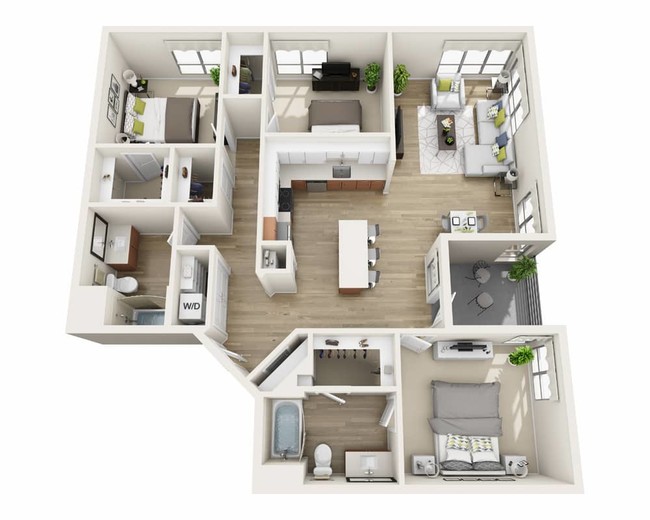 Three Bedroom C2 Floor Plan - Katella Grand