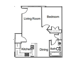 1BR/1BA - River Run Apartments