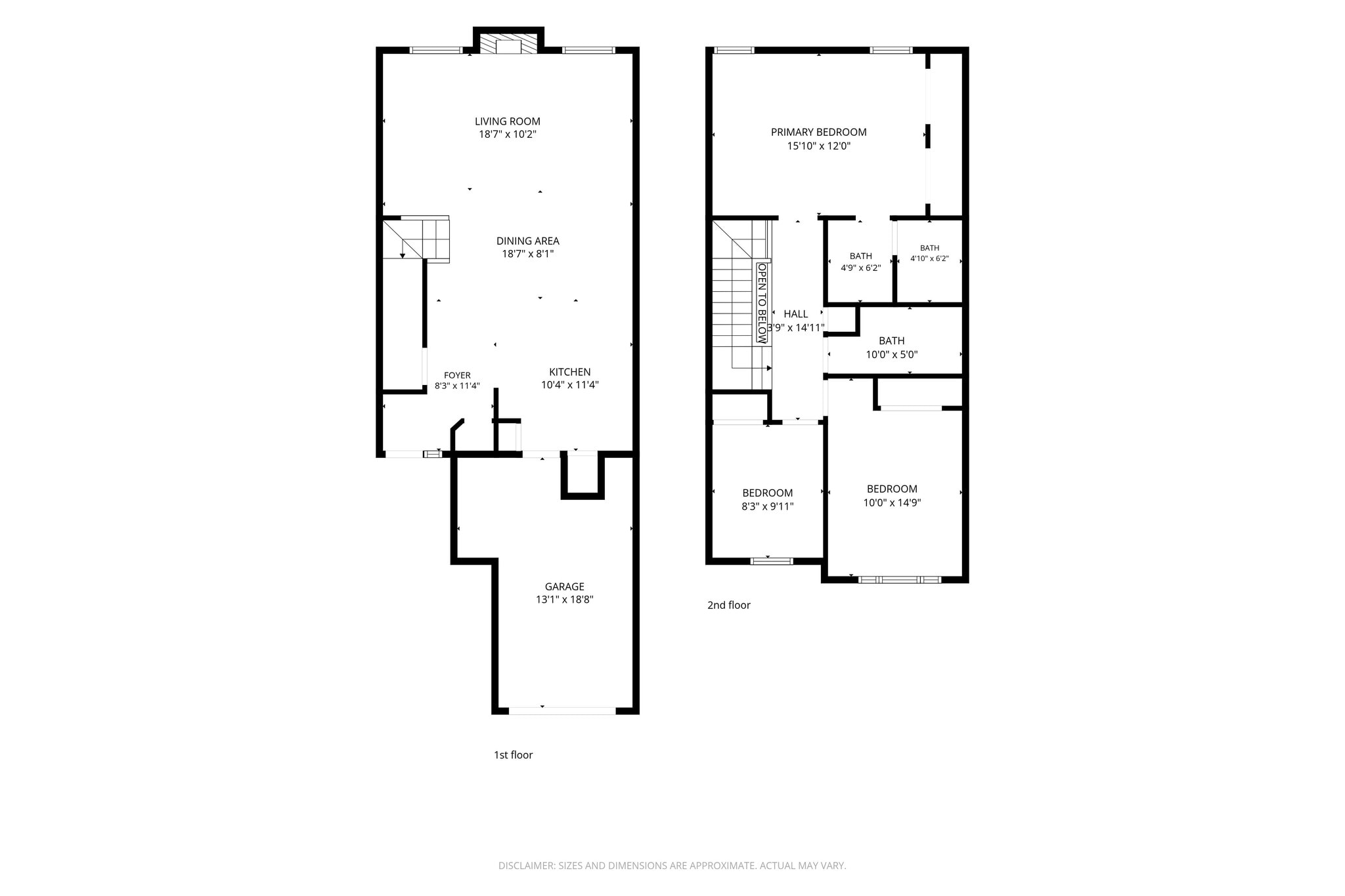 Floor plan provided for reference; room sizes and dimensions are approximate. - 3622 Caroline Vale Blvd